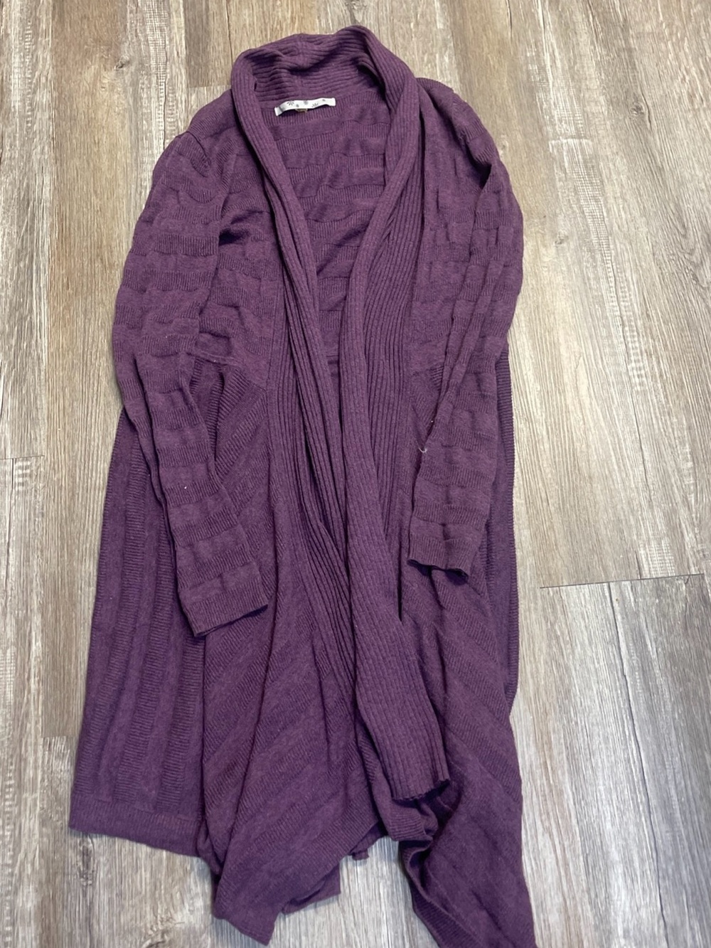 Athleta Cardigan Purple Open Front Sweater Size M Long Sleeve Open Front Long